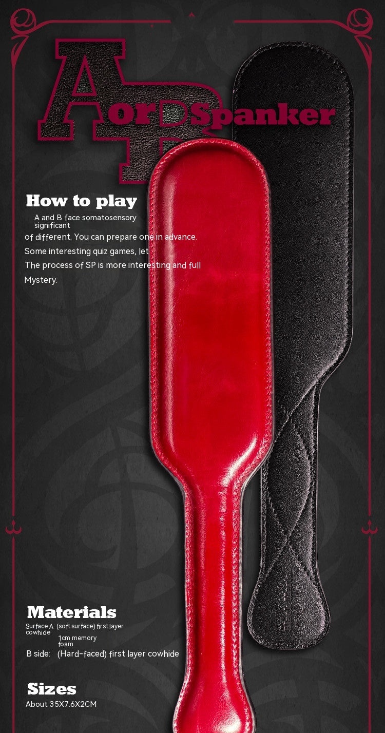 Double-Sided Leather Spanking Paddle – Soft & Firm Impact Toy"