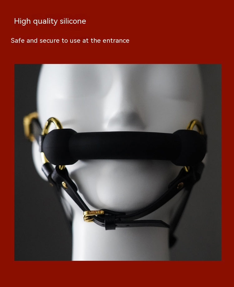 Genuine Leather Reins Head Cover With Mouth Shackles