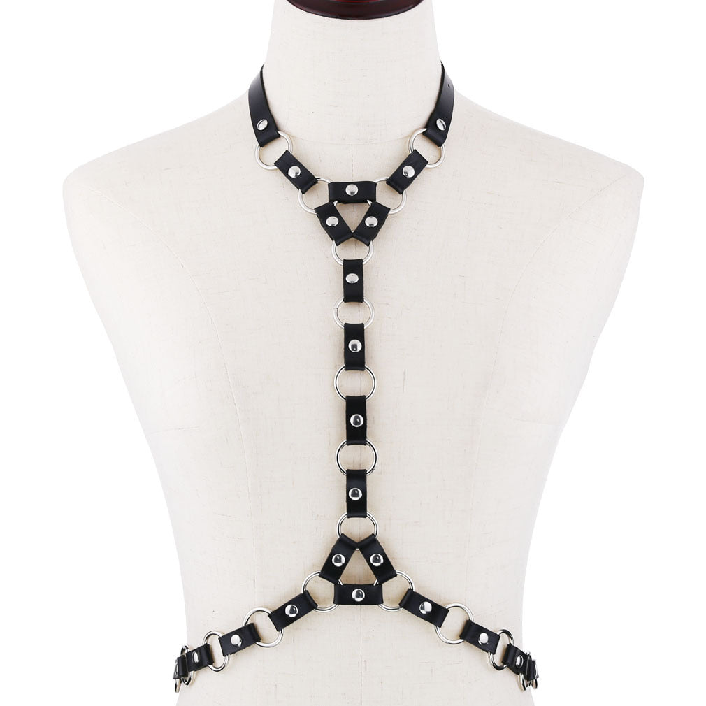 Gothic Bondage Necklace Belt Drawstring Body Chains