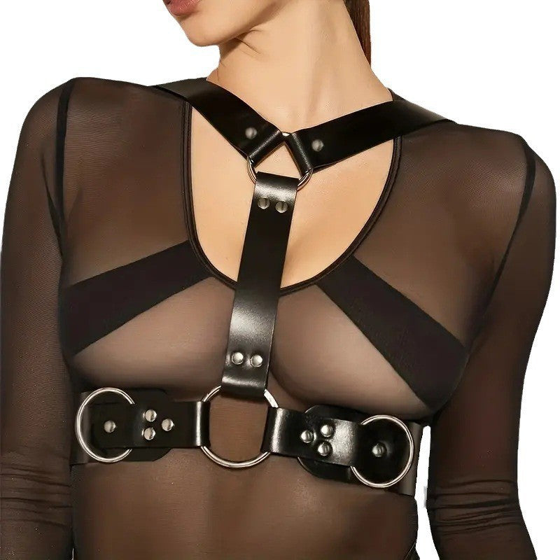 Leather Body Harness Set – Adjustable Restraint-Inspired Accessory for Clubwear or Bedroom Play