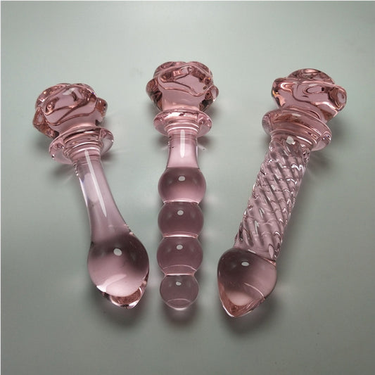 Luxury Crystal Rose Wands – Set of 3 Sensual Massage Tools