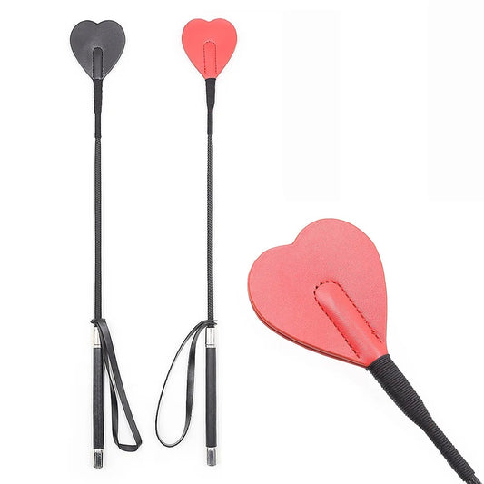 Love Struck Leather Crop – Heart-Shape Tip Whip for Roleplay