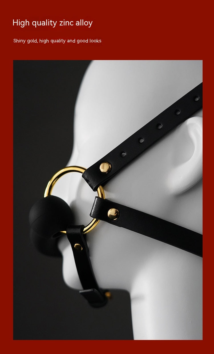 Genuine Leather Reins Head Cover With Mouth Shackles