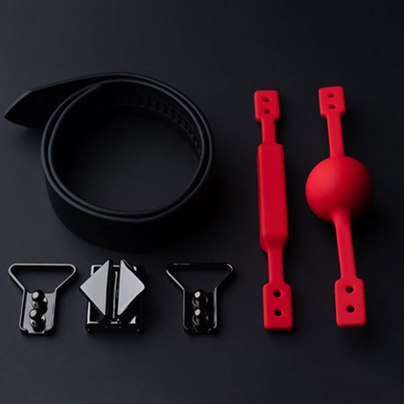 Luxury Bondage Set with Silicone Gag and Leather Collar – Discreet Training Kit
