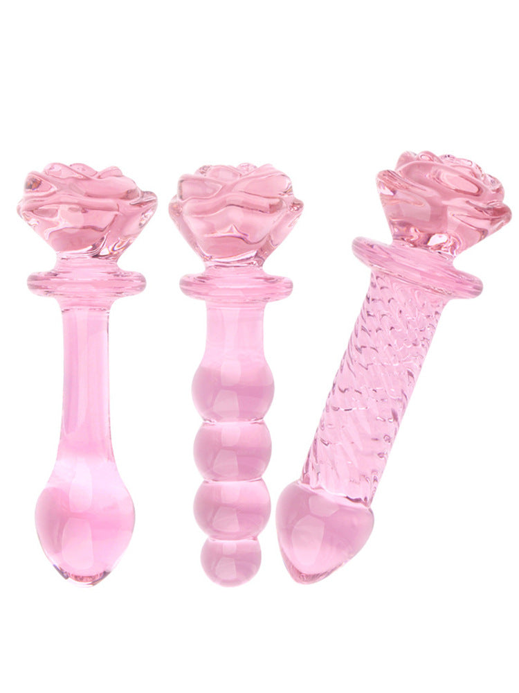 Luxury Crystal Rose Wands – Set of 3 Sensual Massage Tools