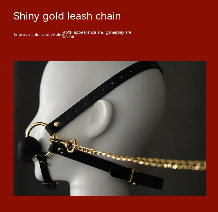 Genuine Leather Reins Head Cover With Mouth Shackles